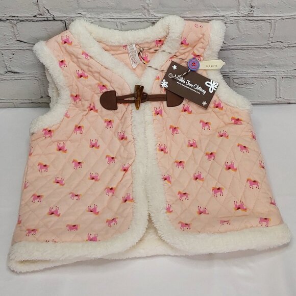 MATILDA JANE 'HEART TO HEART EQUESTRIAN HORSE' SHERPA CORDUROY VEST